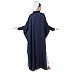 Designer Shirt style Kaftan with inner abaya- Navy Blue-White